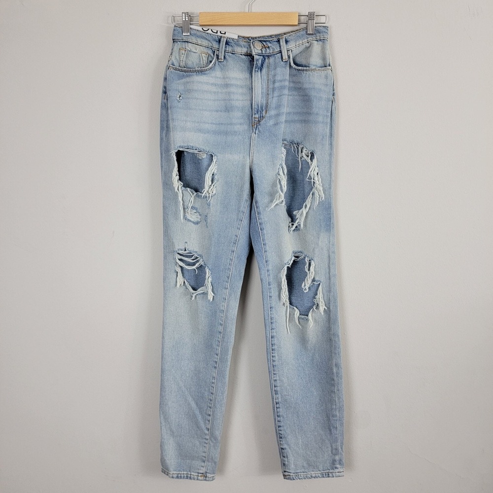 BDG Distressed Ankle Jeans Womens 27W Blue Denim Pockets Mom High Rise